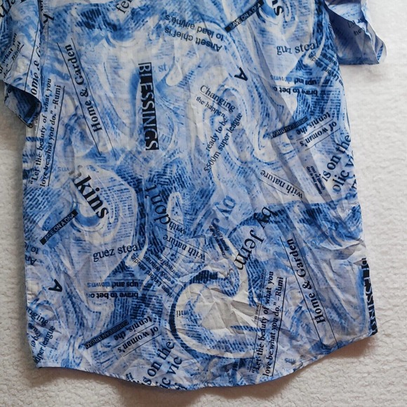 Blue Gear Shirt Men's Size Large‎ Slim Fit Small Button Front Blue - Picture 9 of 12